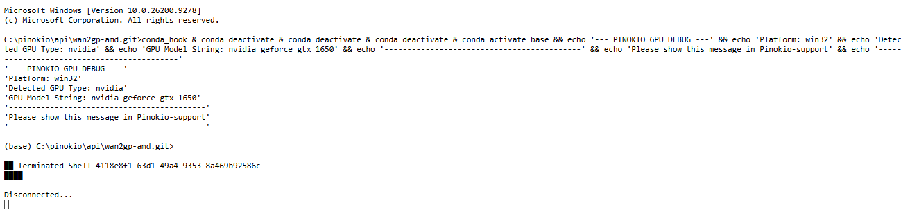 Unable to run, it's getting terminated attachment
