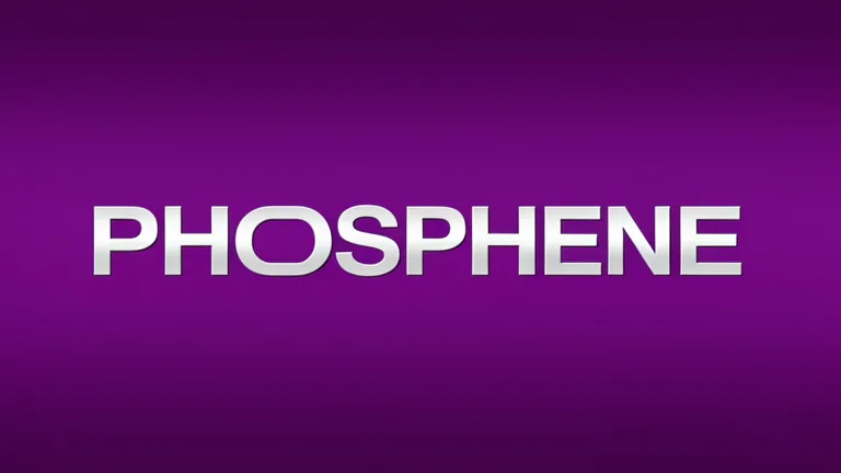 Ideogram render - PHOSPHENE in chrome letters on a purple gradient