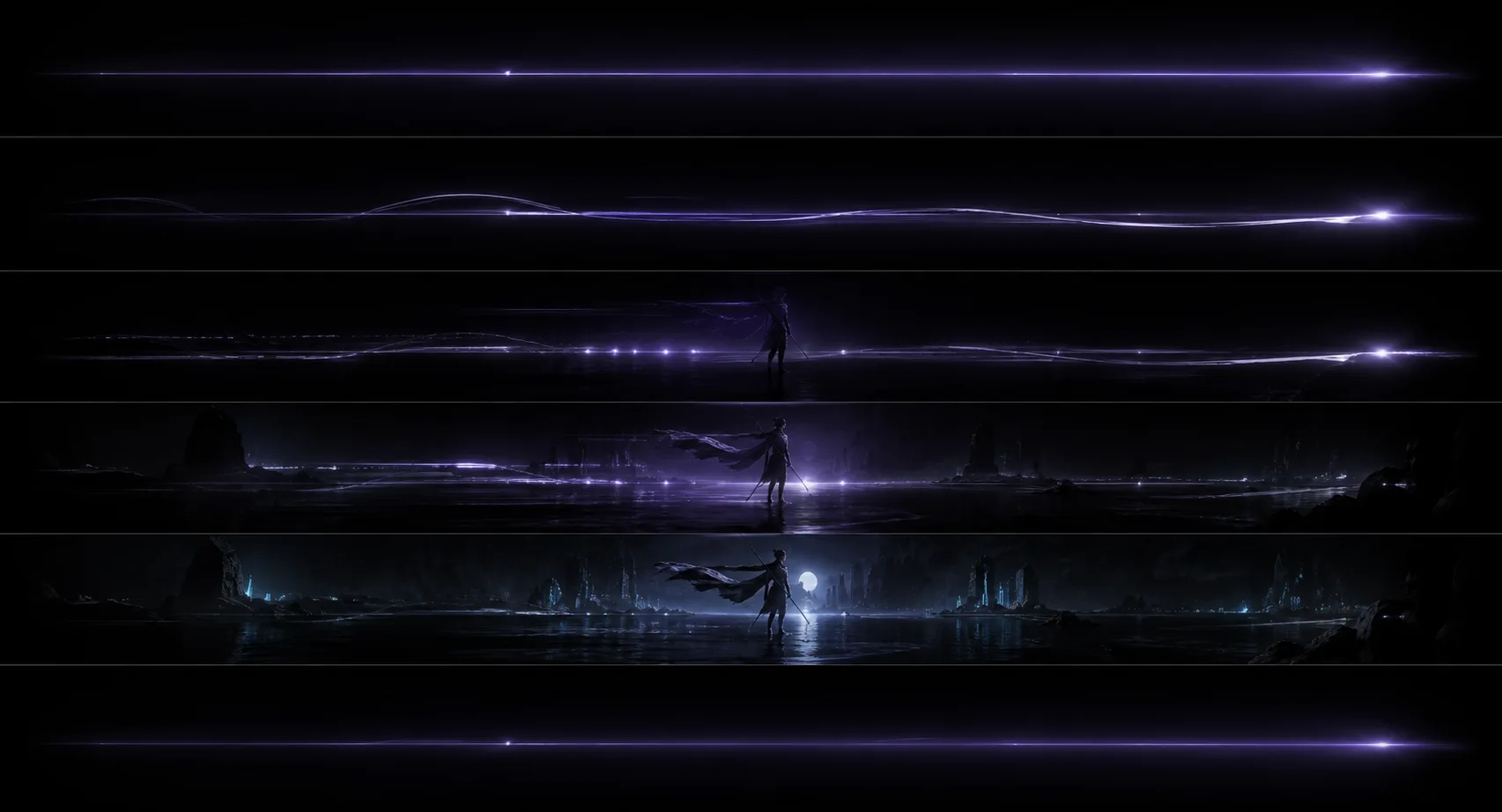 A visual idea developing into a finished cinematic scene