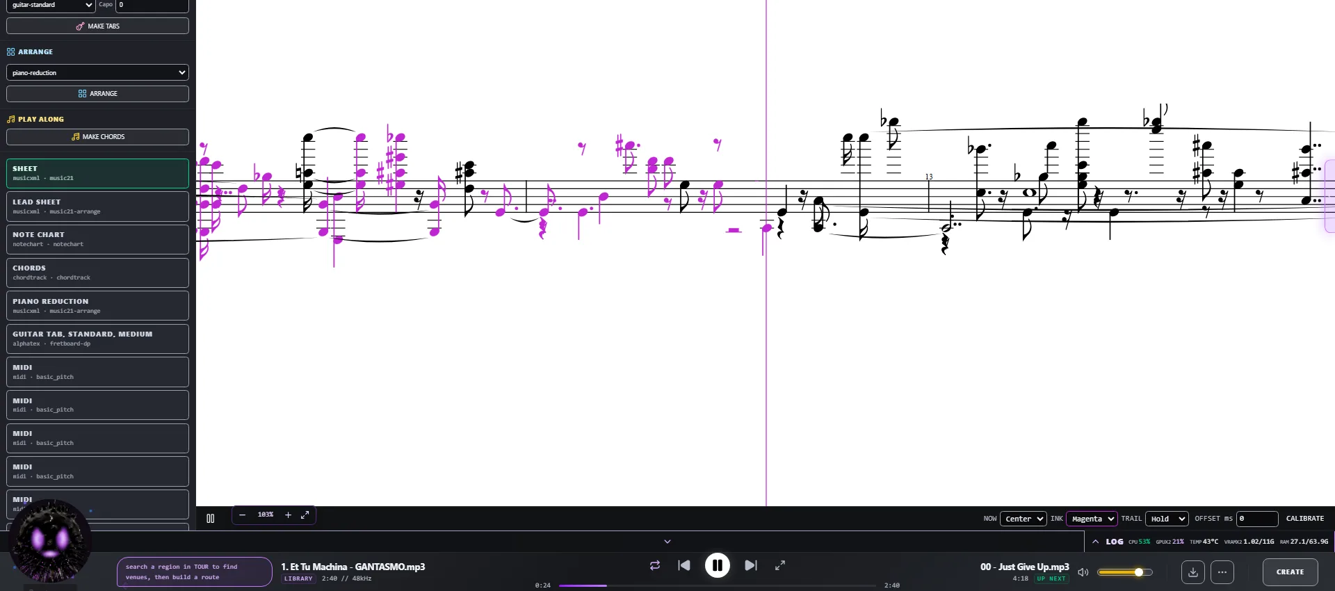 The SCORE play-along