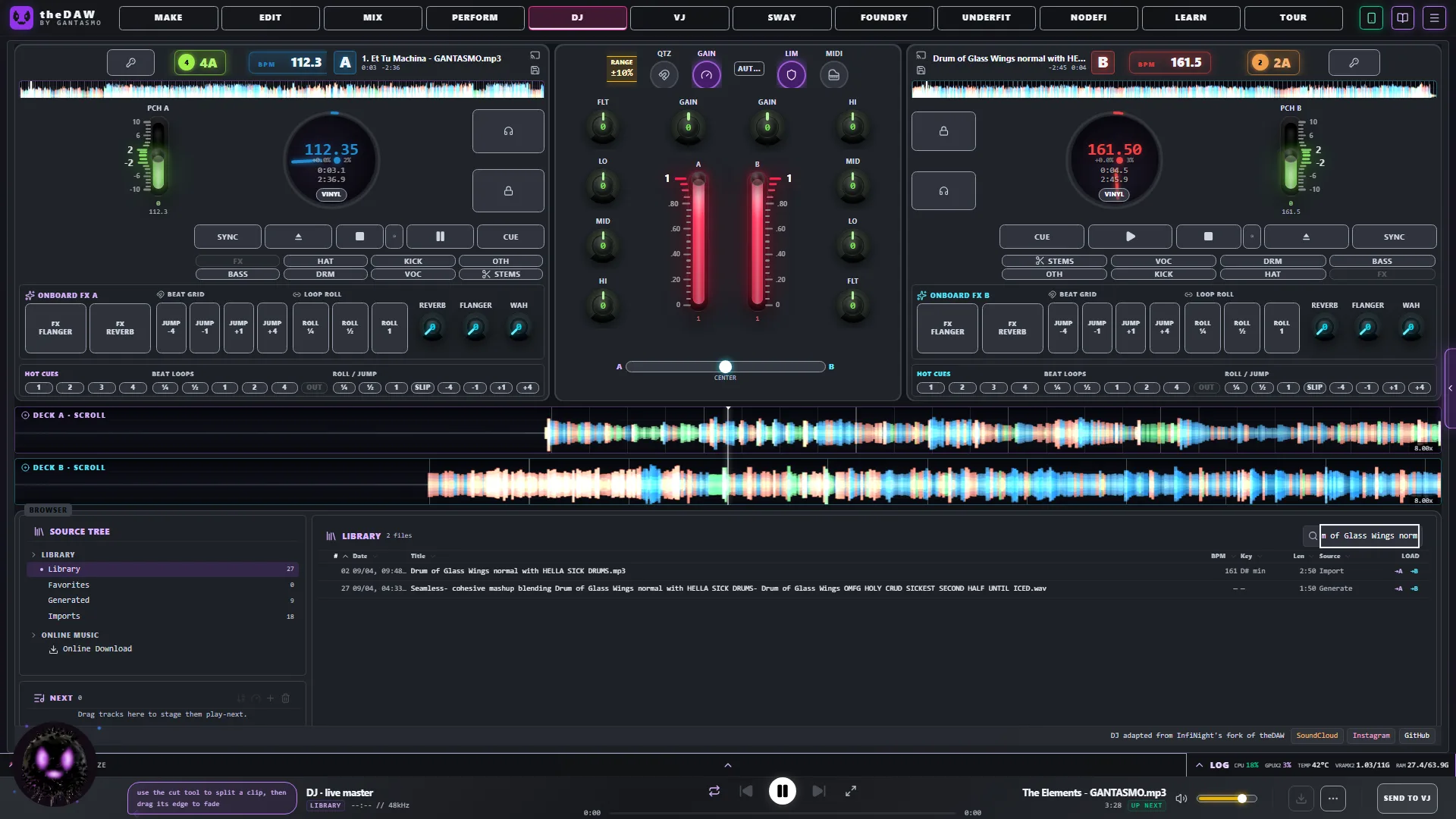 The DJ tab